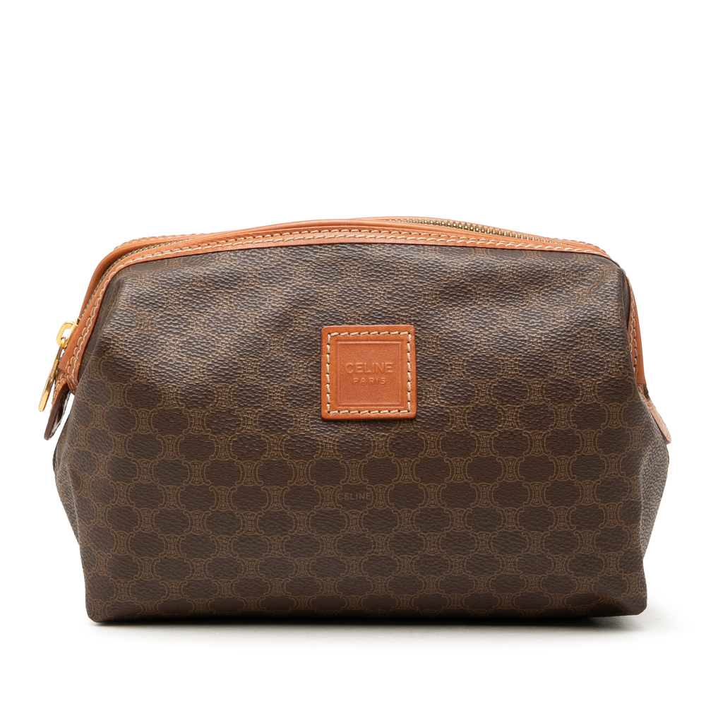 Pre-Loved Celine Macadam Coated Canvas Cosmetic Pouch